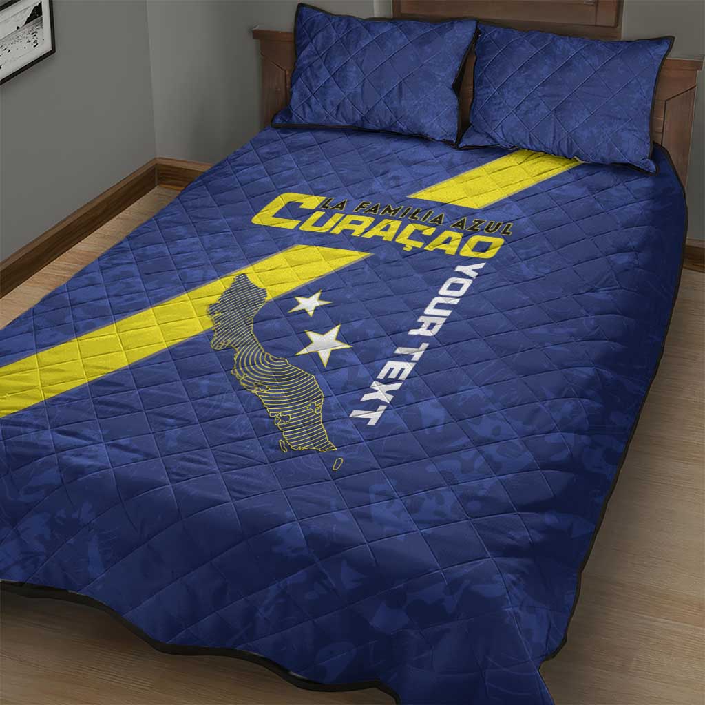 Custom Curacao Football Quilt Bed Set Go La Familia Azul