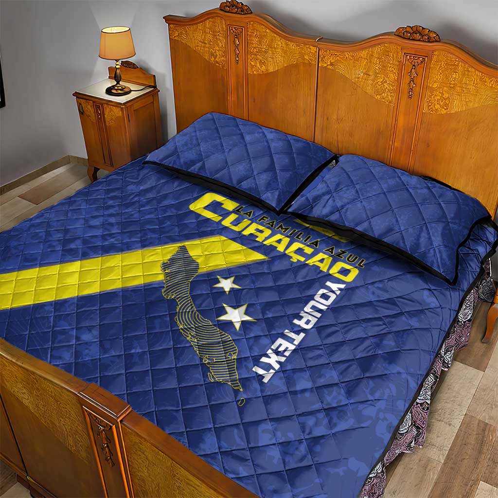 Custom Curacao Football Quilt Bed Set Go La Familia Azul
