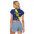 Custom Curacao Football Raglan Cropped T Shirt Go La Familia Azul