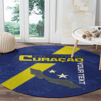 Custom Curacao Football Round Carpet Go La Familia Azul
