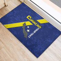 Custom Curacao Football Rubber Doormat Go La Familia Azul