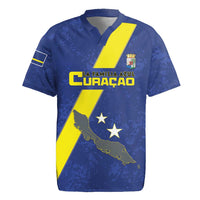 Custom Curacao Football Rugby Jersey Go La Familia Azul