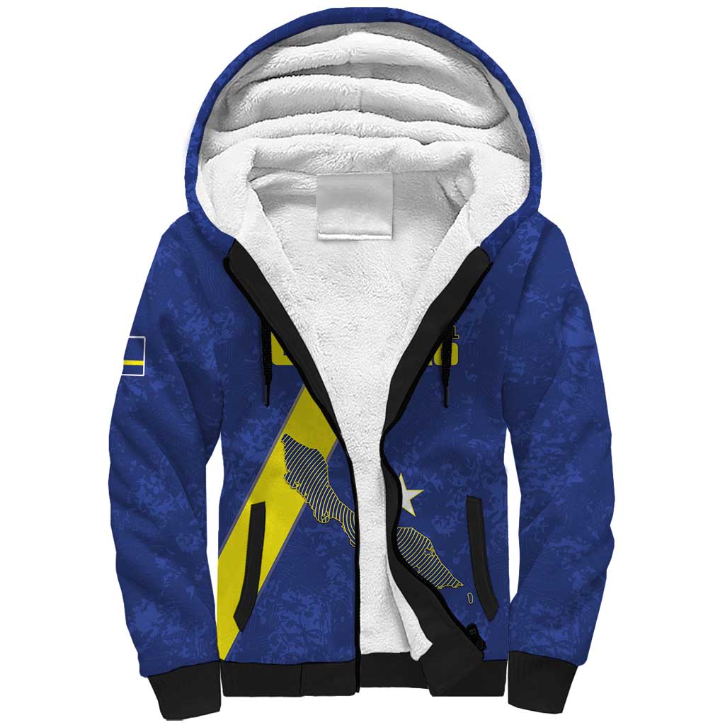 Custom Curacao Football Sherpa Hoodie Go La Familia Azul