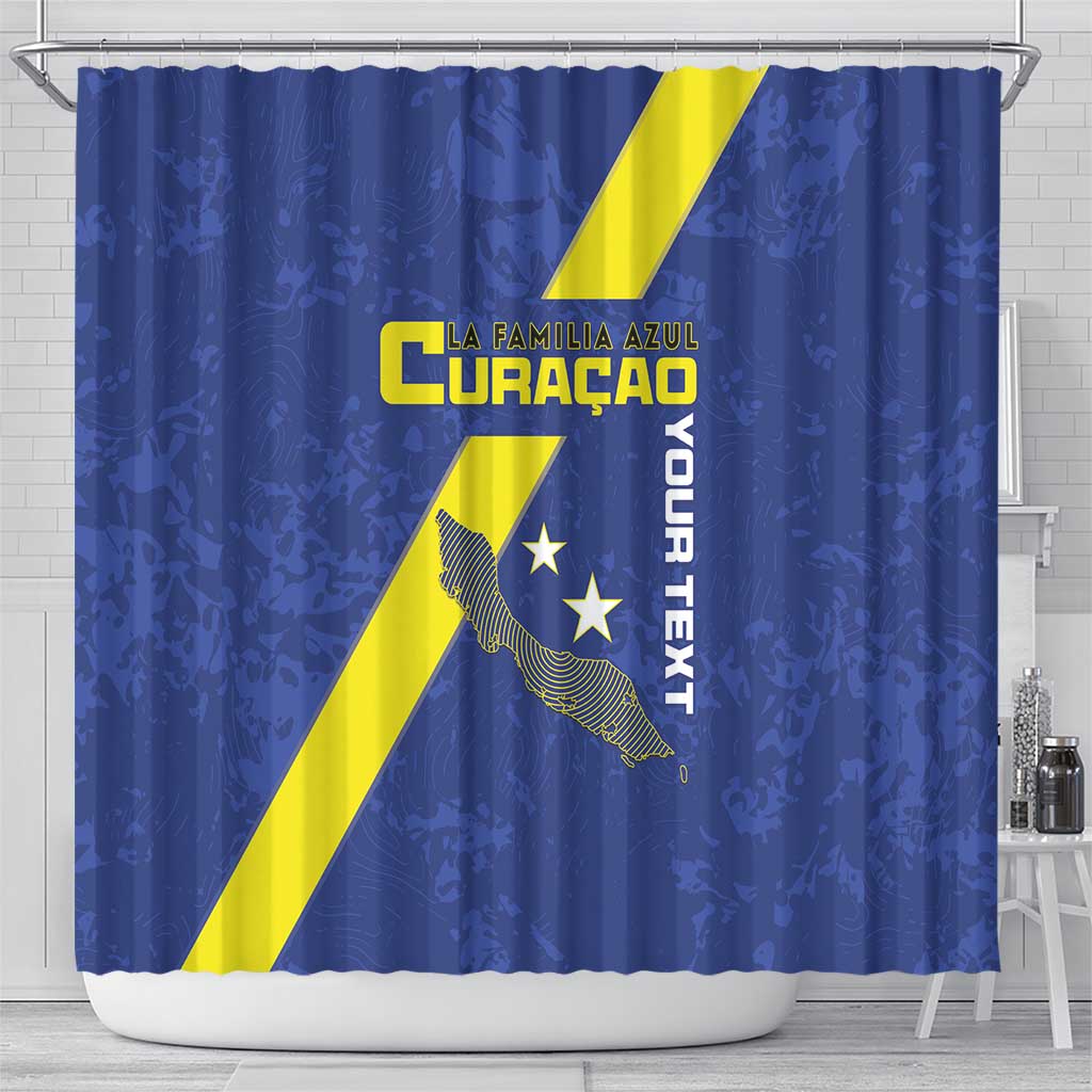 Custom Curacao Football Shower Curtain Go La Familia Azul