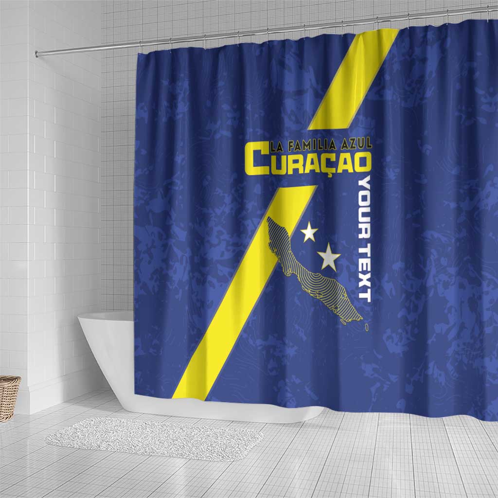 Custom Curacao Football Shower Curtain Go La Familia Azul