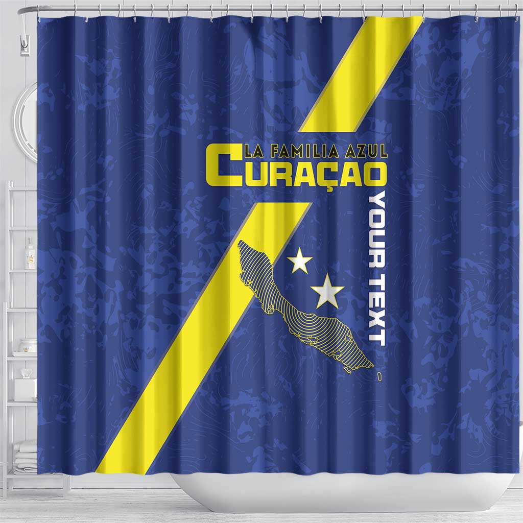 Custom Curacao Football Shower Curtain Go La Familia Azul