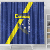 Custom Curacao Football Shower Curtain Go La Familia Azul