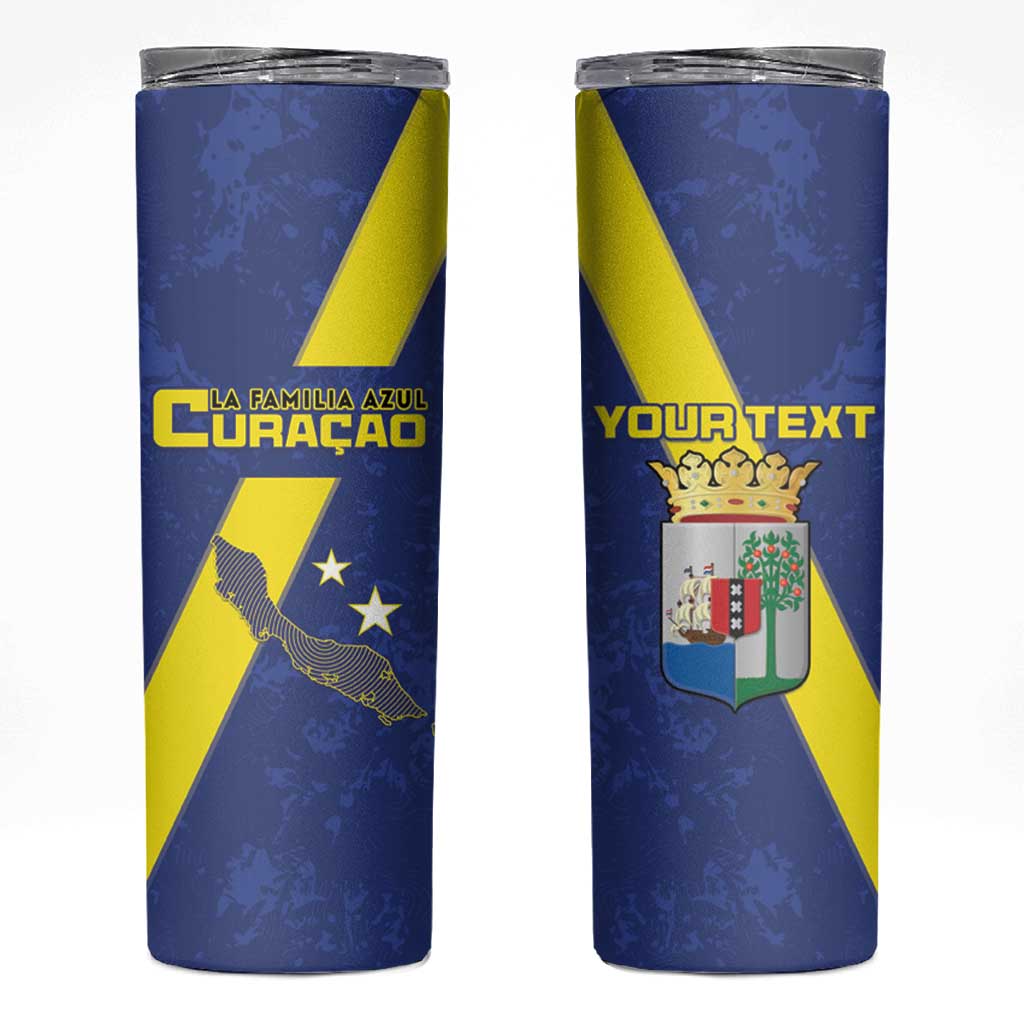 Custom Curacao Football Skinny Tumbler Go La Familia Azul
