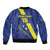 Custom Curacao Football Sleeve Zip Bomber Jacket Go La Familia Azul