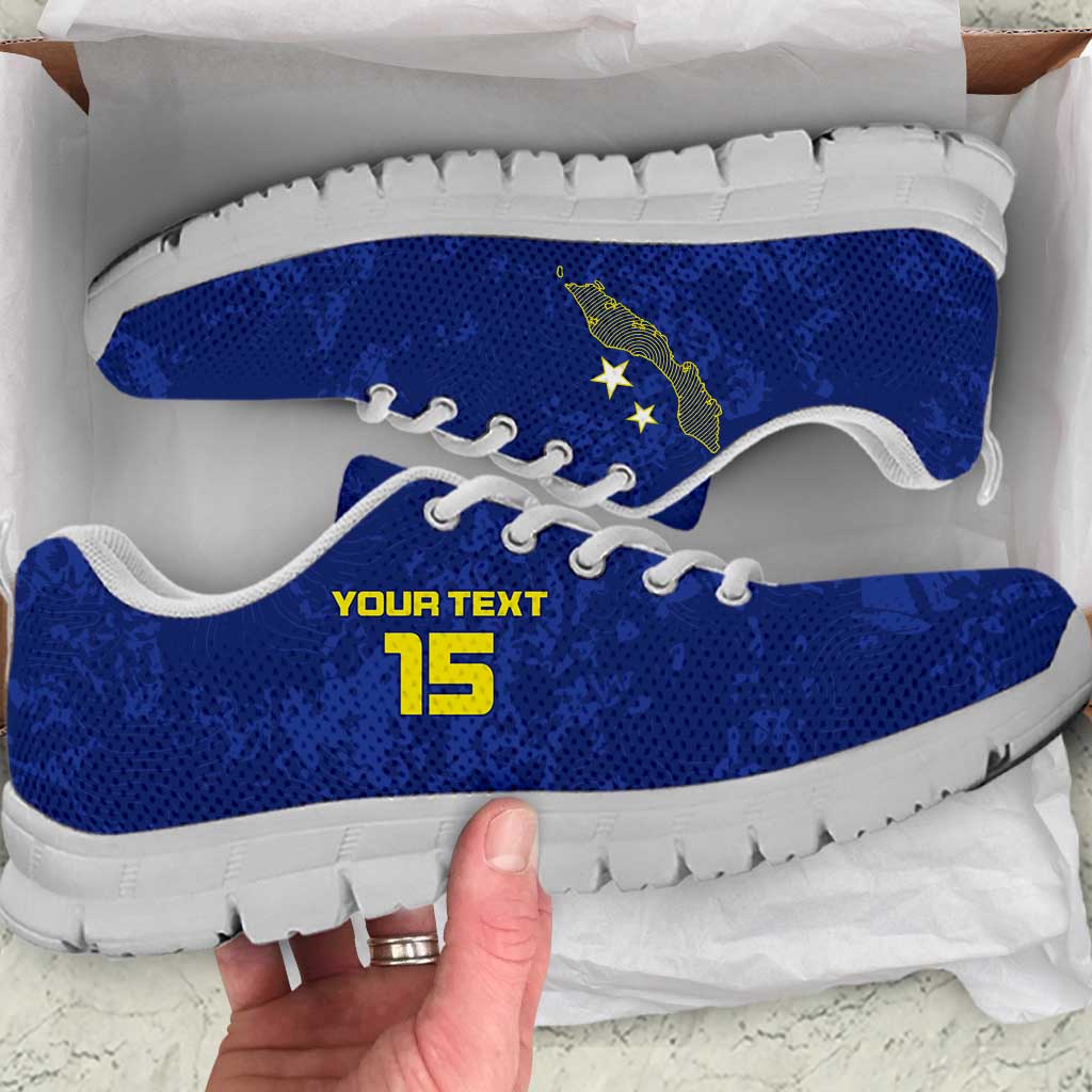 Custom Curacao Football Sneakers Go La Familia Azul
