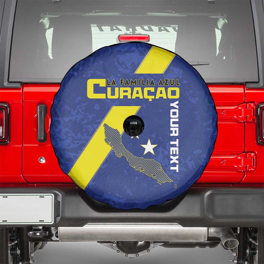 Custom Curacao Football Spare Tire Cover Go La Familia Azul