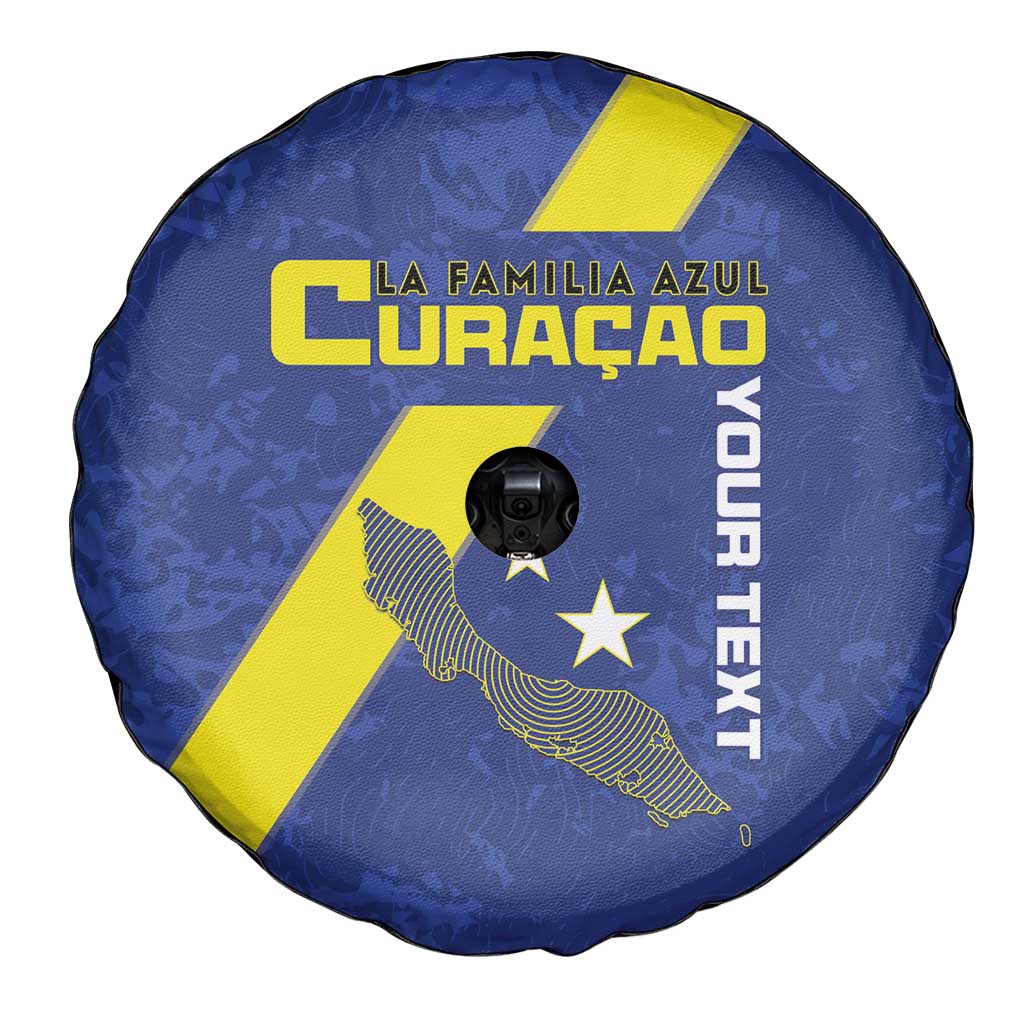 Custom Curacao Football Spare Tire Cover Go La Familia Azul