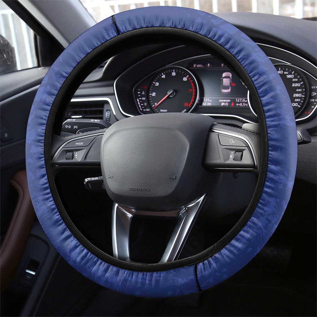 Curacao Football Steering Wheel Cover Go La Familia Azul