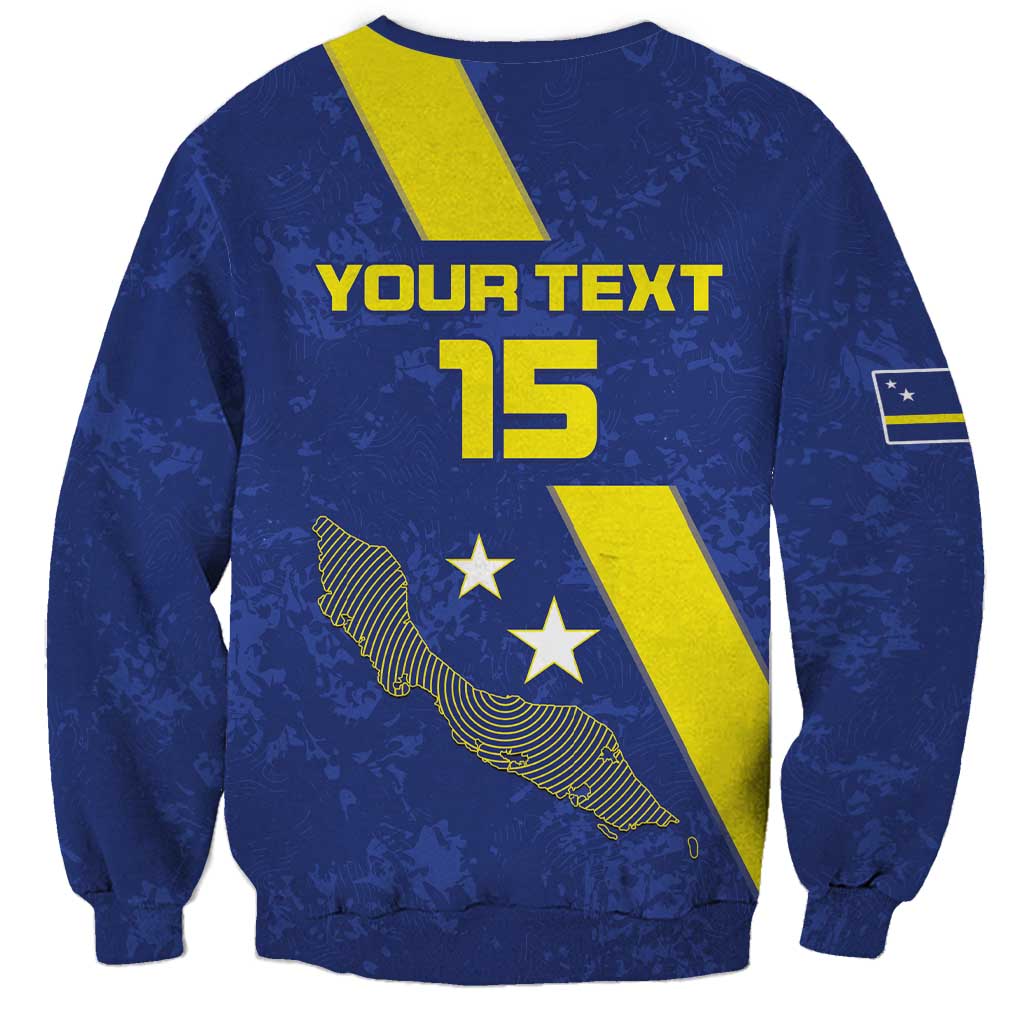 Custom Curacao Football Sweatshirt Go La Familia Azul