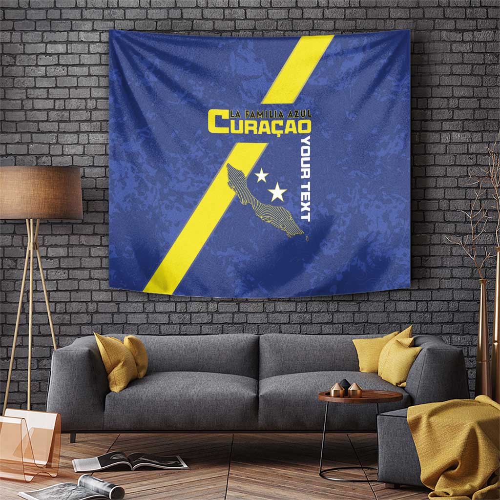Custom Curacao Football Tapestry Go La Familia Azul