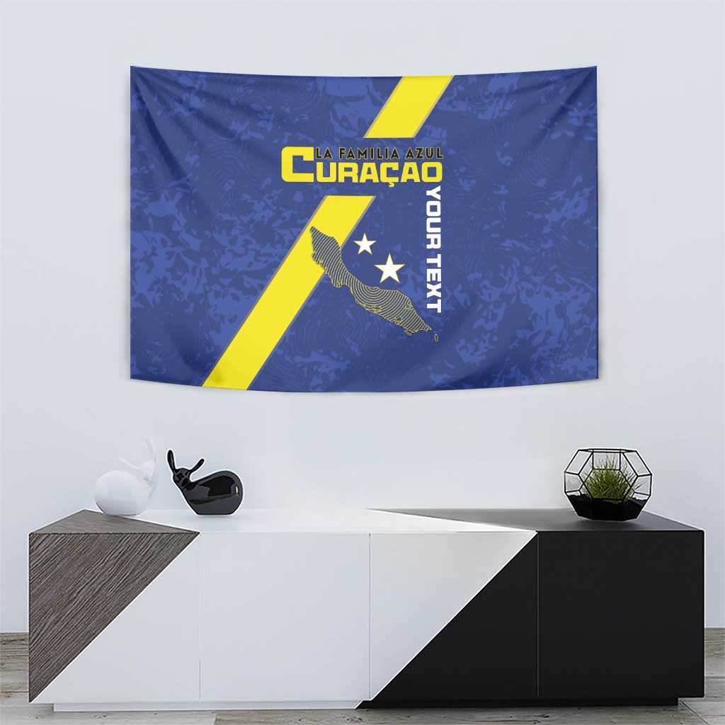 Custom Curacao Football Tapestry Go La Familia Azul
