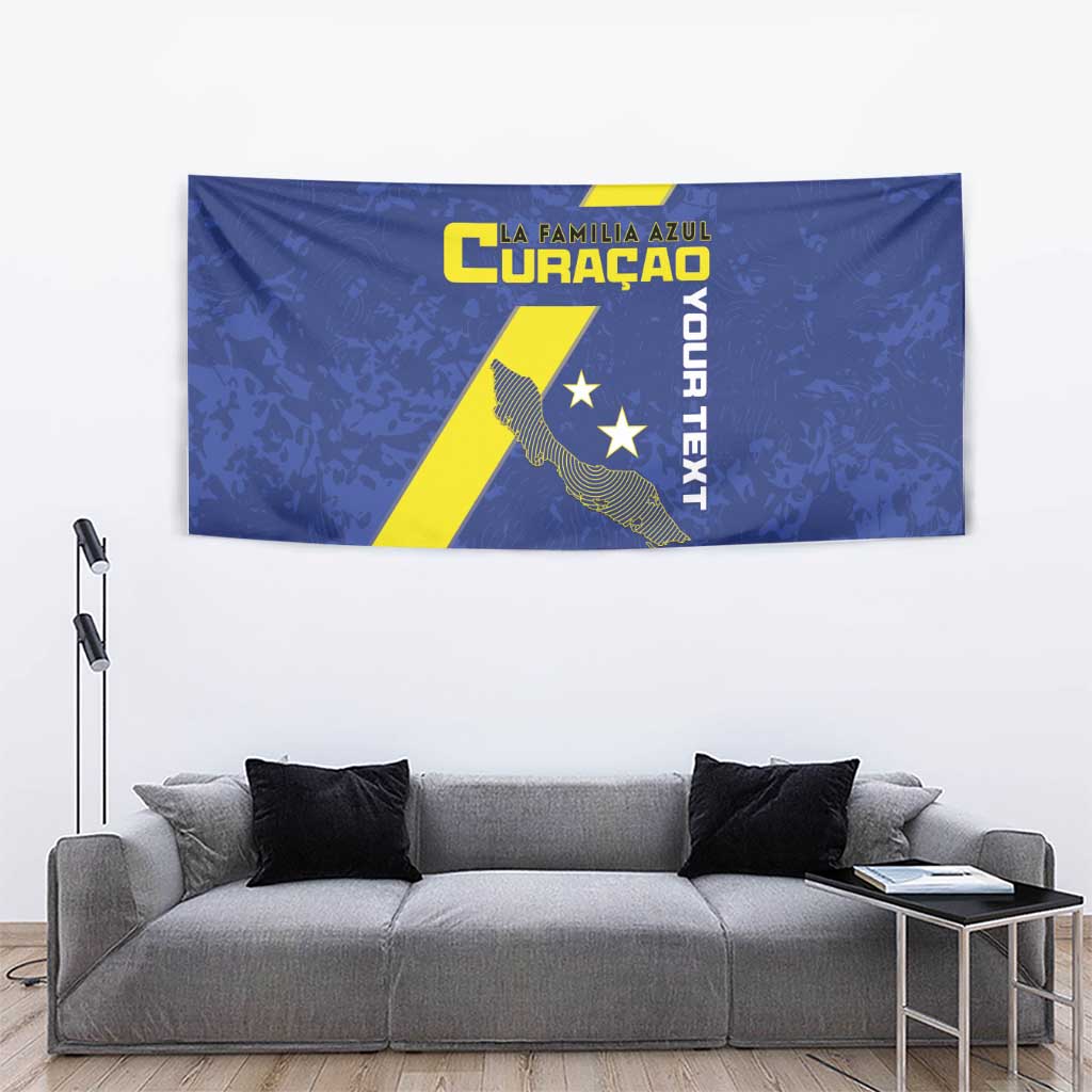 Custom Curacao Football Tapestry Go La Familia Azul