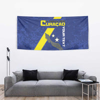 Custom Curacao Football Tapestry Go La Familia Azul