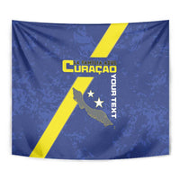 Custom Curacao Football Tapestry Go La Familia Azul