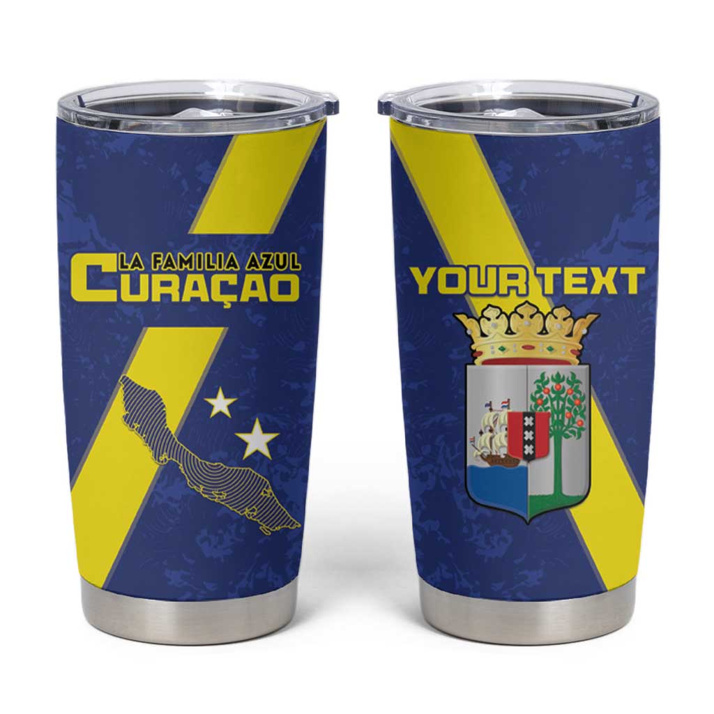 Custom Curacao Football Tumbler Cup Go La Familia Azul