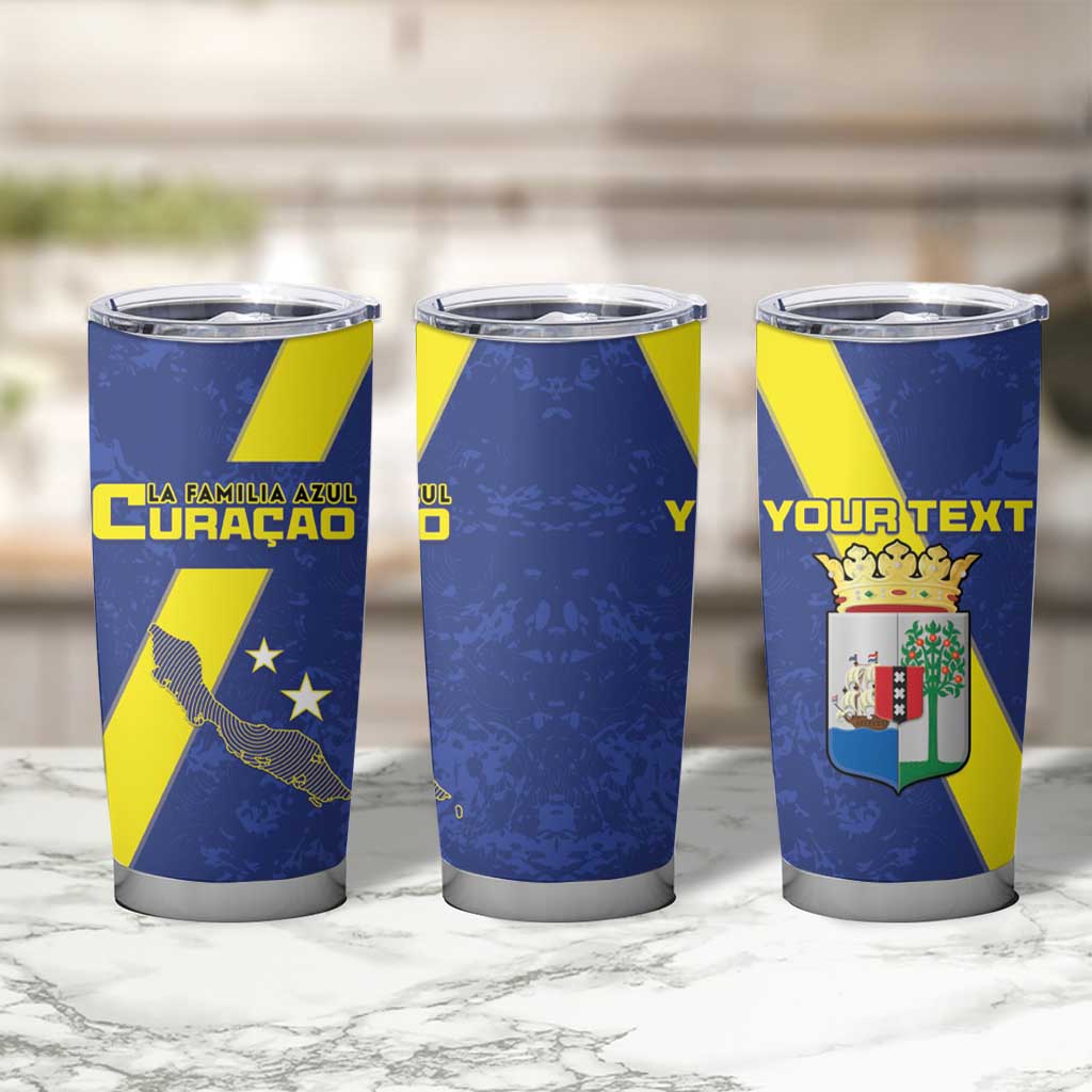 Custom Curacao Football Tumbler Cup Go La Familia Azul