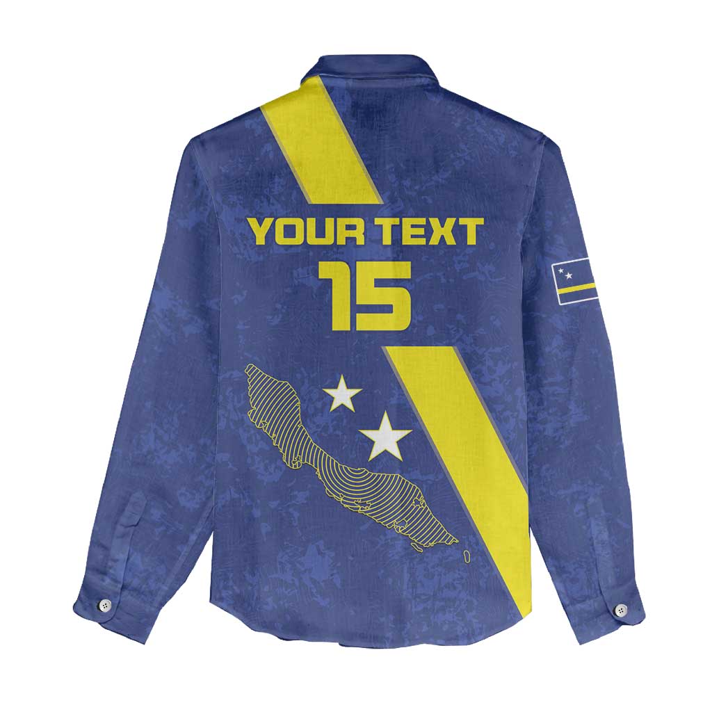 Custom Curacao Football Women Casual Shirt Go La Familia Azul