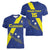 Custom Curacao Football Women V-Neck T-Shirt Go La Familia Azul