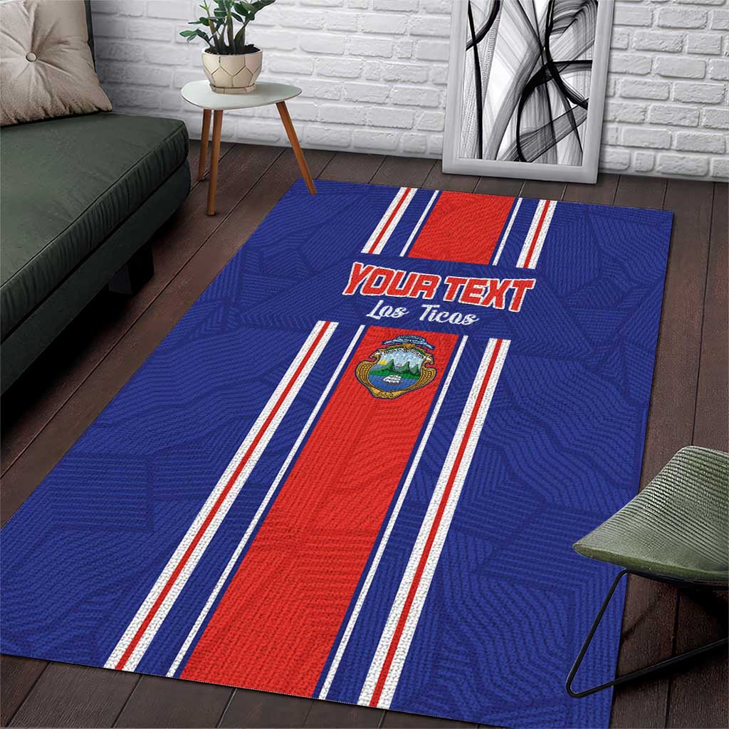 Custom Costa Rica Football Area Rug Vamos Ticos!