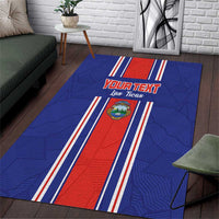 Custom Costa Rica Football Area Rug Vamos Ticos!