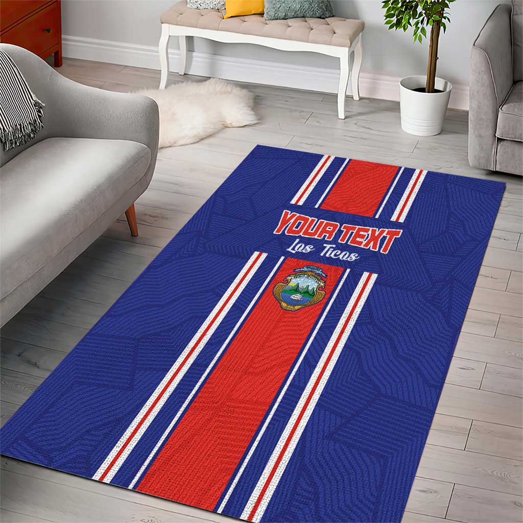 Custom Costa Rica Football Area Rug Vamos Ticos!