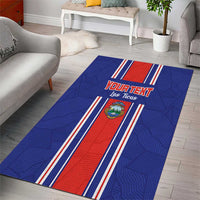Custom Costa Rica Football Area Rug Vamos Ticos!