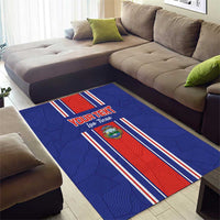 Custom Costa Rica Football Area Rug Vamos Ticos!