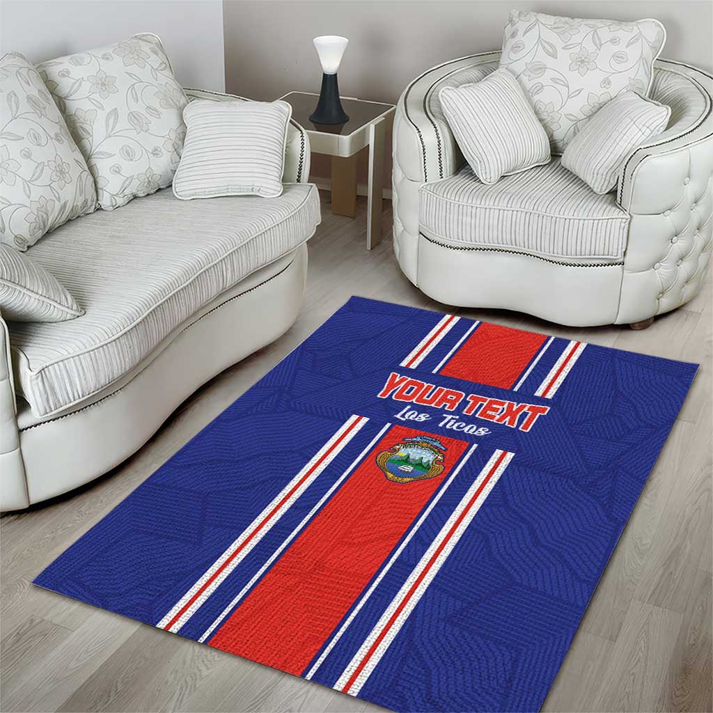 Custom Costa Rica Football Area Rug Vamos Ticos!