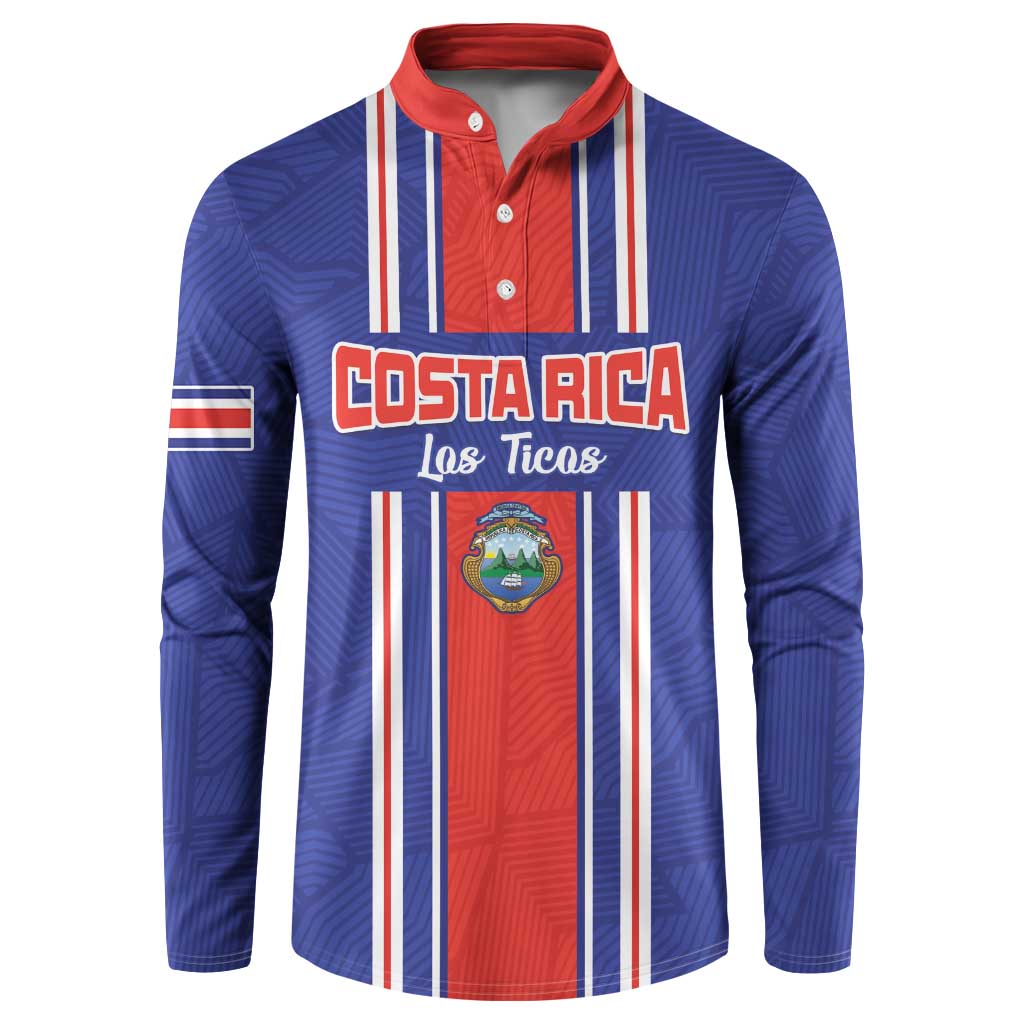 Custom Costa Rica Football Button Sweatshirt Vamos Ticos!