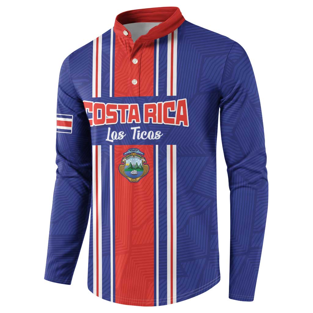 Custom Costa Rica Football Button Sweatshirt Vamos Ticos!