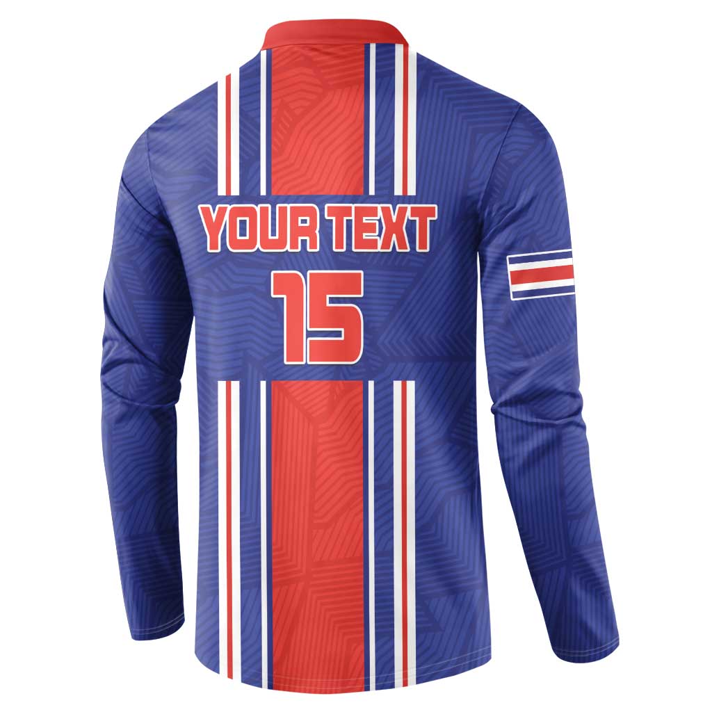 Custom Costa Rica Football Button Sweatshirt Vamos Ticos!