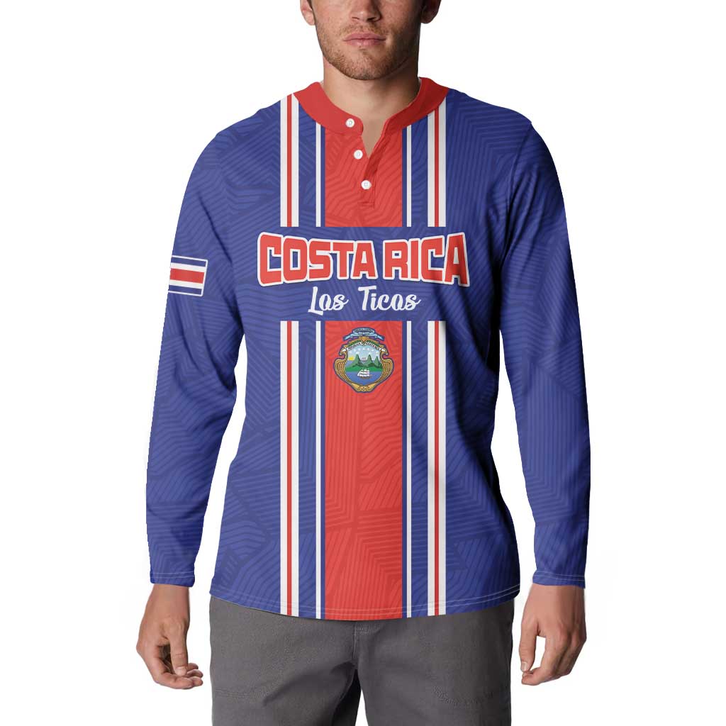 Custom Costa Rica Football Button Sweatshirt Vamos Ticos!