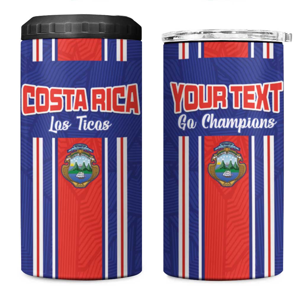 Custom Costa Rica Football 4 in 1 Can Cooler Tumbler Vamos Ticos!