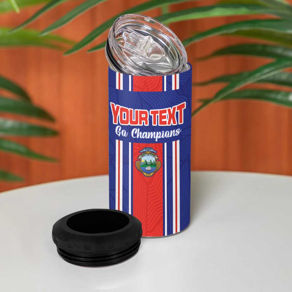 Custom Costa Rica Football 4 in 1 Can Cooler Tumbler Vamos Ticos!