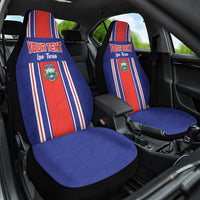 Custom Costa Rica Football Car Seat Cover Vamos Ticos!