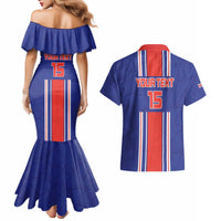 Custom Costa Rica Football Couples Matching Mermaid Dress and Hawaiian Shirt Vamos Ticos!