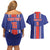 Custom Costa Rica Football Couples Matching Off Shoulder Short Dress and Hawaiian Shirt Vamos Ticos!