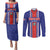 Custom Costa Rica Football Couples Matching Puletasi and Long Sleeve Button Shirt Vamos Ticos!