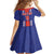 Custom Costa Rica Football Family Matching Off The Shoulder Long Sleeve Dress and Hawaiian Shirt Vamos Ticos!