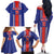 Custom Costa Rica Football Family Matching Off The Shoulder Long Sleeve Dress and Hawaiian Shirt Vamos Ticos!