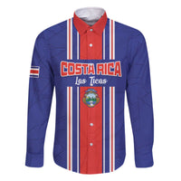 Custom Costa Rica Football Family Matching Off The Shoulder Long Sleeve Dress and Hawaiian Shirt Vamos Ticos!