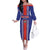 Custom Costa Rica Football Family Matching Off The Shoulder Long Sleeve Dress and Hawaiian Shirt Vamos Ticos!