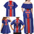 Custom Costa Rica Football Family Matching Off Shoulder Maxi Dress and Hawaiian Shirt Vamos Ticos!