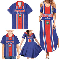 Custom Costa Rica Football Family Matching Summer Maxi Dress and Hawaiian Shirt Vamos Ticos!