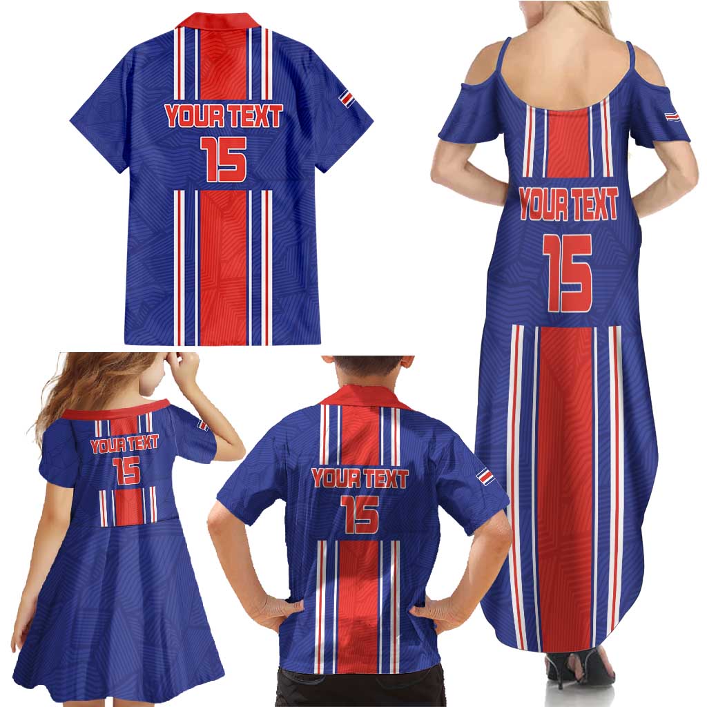 Custom Costa Rica Football Family Matching Summer Maxi Dress and Hawaiian Shirt Vamos Ticos!